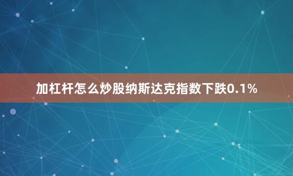 加杠杆怎么炒股纳斯达克指数下跌0.1%